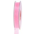 Floristik24 Organza ribbon gift ribbon pink ribbon selvedge 15mm 50m