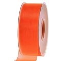 Floristik24 Organza ribbon gift ribbon orange ribbon selvedge 40mm 50m