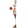Floristik24 Easter decoration made of metal, spring, Easter bunny with flower, decorative bunny 44cm
