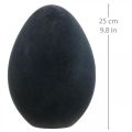 Floristik24 Easter egg plastic decoration egg black flocked 25cm