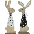 Floristik24 Easter bunny black and white stand Easter decoration wooden bunny figure set of 2