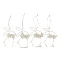 Floristik24 Easter bunnies for hanging metal flowers gold 10×14.5cm 4pcs