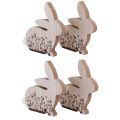 Floristik24 Easter Bunnies Wooden Rabbits Sitting Natural Brown 18.5×18cm 4pcs