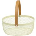 Floristik24 Easter basket made of metal cream 23.5cm x 18cm x 10cm