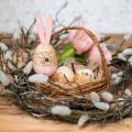 Floristik24 Easter basket with eggs Artificial Easter eggs table decoration Ø16cm