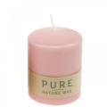 Floristik24 PURE pillar candle 90/70 pink natural wax candle sustainable candle decoration