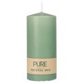 Floristik24 PURE pillar candle green emerald Wenzel candles 130/60mm