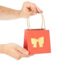 Paper Gift Bags with Golden Bow Design 12cm – 8 Pieces | Floristik24.co.uk