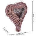 Heart-Shaped Twig Bowls with Liner for Home Arrangements, 14cm, Set of 2 | Floristik24.co.uk