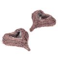 Floristik24 Heart-Shaped Twig Planters with Liner, 20cm, Set of 2, Natural/Brown