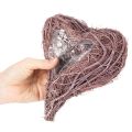 Heart-Shaped Twig Planters with Liner, 20cm, Set of 2, Natural/Brown | Floristik24.co.uk