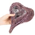 Purple Heart-Shaped Planting Bowl with Plastic Liner, 24cm | Floristik24.co.uk