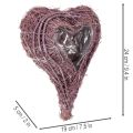 Purple Heart-Shaped Planting Bowl with Plastic Liner, 24cm | Floristik24.co.uk