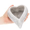 Decorative heart-shaped bowl, grey; small heart-shaped planter, 19cm | Floristik24.co.uk