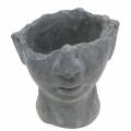 Floristik24 Plant head bust made of concrete for planting gray H13cm 2pcs