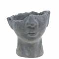 Floristik24 Plant head bust made of concrete for planting gray H13cm 2pcs