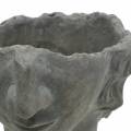Floristik24 Planting head bust made of concrete for planting gray H23,5cm