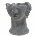 Floristik24 Planting head bust made of concrete for planting gray H23,5cm
