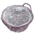 Floristik24 Plant basket round dark purple Ø20cm H10cm