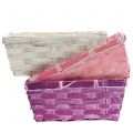 Floristik24 Chip basket square purple / white / pink 8pcs