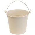 Floristik24 Plant pot vintage decorative metal bucket cream Ø16cm H24cm