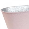 Floristik24 Plant bowl metal flower bowl oval pink 25x14.5x10cm