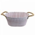 Floristik24 Plant bowl oval pot with handle yellow/green/pink 27cm 3pcs