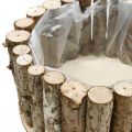 Floristik24 Plant bowl round bark wood decoration Ø34/24cm set of 2