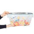 Planting bowls, spring, planters for flowers/birds, oval metal container L39/31/24.5cm, set of 3 | Floristik24.co.uk