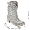 Cowboy Boot Planter 24cm Polyresin Grey Stone Look | Floristik24.co.uk