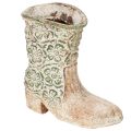 Floristik24 Cowboy Boot Planter 24cm Vintage Flower Pattern Polyresin Brown