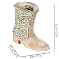 Cowboy Boot Planter 24cm Vintage Flower Pattern Polyresin Brown | Floristik24.co.uk