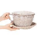 Wicker Cup and Saucer Table Decoration with Liner, 34cm | Floristik24.co.uk