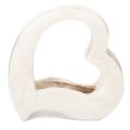 Floristik24 White Open Heart-Shaped Planter for Floral Arrangements, 19cm