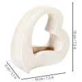 White Open Heart-Shaped Planter for Floral Arrangements, 19cm | Floristik24.co.uk