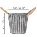 Metal plant pot, decorative pot with handles, planter, cachepot Ø16.5cm | Floristik24.co.uk
