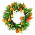 Floristik24 Artificial Physalis Wreath Orange, Green Ø28cm Autumn Decoration