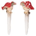 Floristik24 Red Mushroom Stick Figures – Boy and Girl Ceramic Set, 13cm – Pack of 2