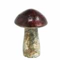 Floristik24 Decorative mushroom metallic finish glass raspberry-colored, silver H10cm