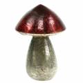 Floristik24 Decorative mushroom dark red glass H13cm