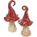 Floristik24 Ceramic mushrooms magic forest red decorative mushroom ceramic decoration H16cm 2pcs