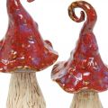 Floristik24 Ceramic mushrooms magic forest red decorative mushroom ceramic decoration H16cm 2pcs