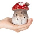 Mushroom House Light House Decorative Figurine Fly Agaric with Chimney 10cm 2pcs | Floristik24.co.uk