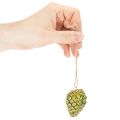 Green Ceramic Pine Cone Hanging Decorations – Set of 3, 5cm | Floristik24.co.uk