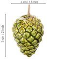 Green Ceramic Pine Cone Hanging Decorations – Set of 3, 5cm | Floristik24.co.uk