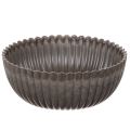 Floristik24 Set of 2 Anthracite Round Decorative Bowls with Ribbed Design – 15cm