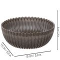 Set of 2 Anthracite Round Decorative Bowls with Ribbed Design – 15cm | Floristik24.co.uk