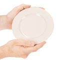 Round Plastic Decorative Plates 17cm Apricot - Set of 6 | Floristik24.co.uk
