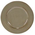 Floristik24 Set of 6 Small Decorative Plates – 17cm Dark Green/Brown