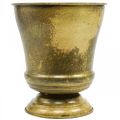 Vintage planter metal goblet vase brass Ø17cm H19cm | Floristik24.co.uk